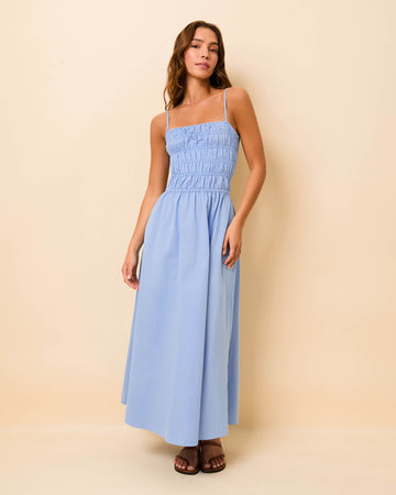 Delta Midi Dress Poplin Blue Lagoon