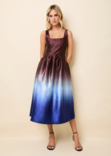 Gianna Dress Ombre Twilight / Raisin Brown
