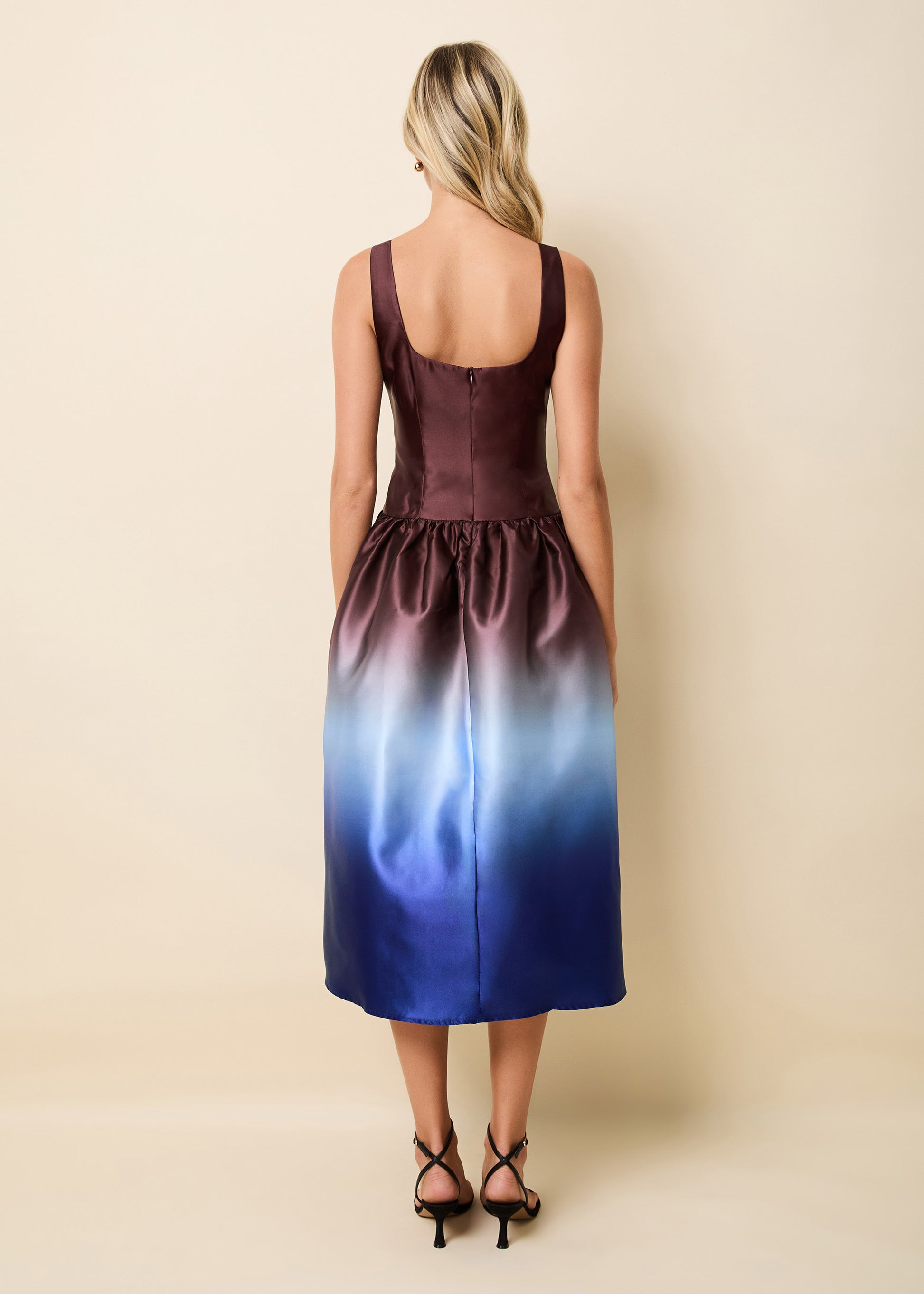 Gianna Dress Ombre Twilight / Raisin Brown - Solid & Striped