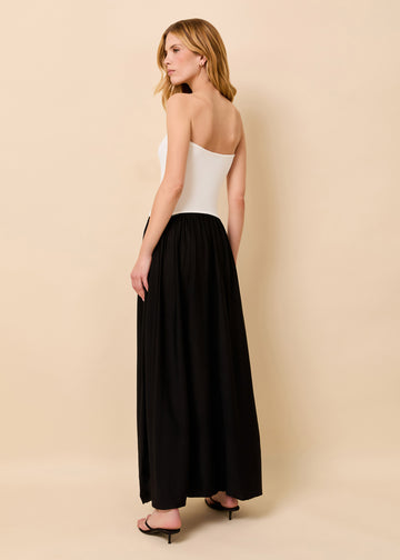 Strapless Soglio Dress Noir / Optic White