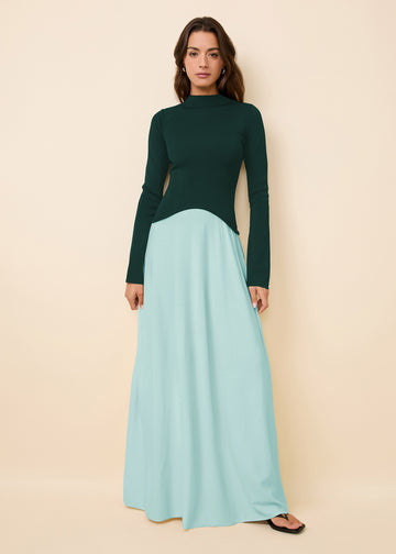 Soglio Dress Evergreen / Sky