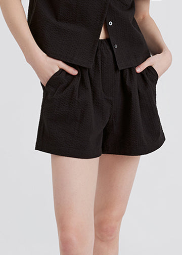 Rois Seersucker Short Noir