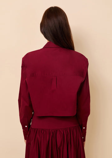 Cropped Avril Top Poplin Sangria