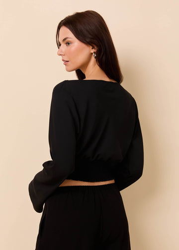Ace Top Luxe Drape Noir