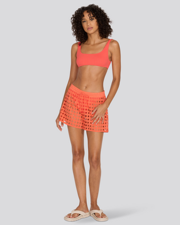 Eyelet Charlie Short Hot Coral