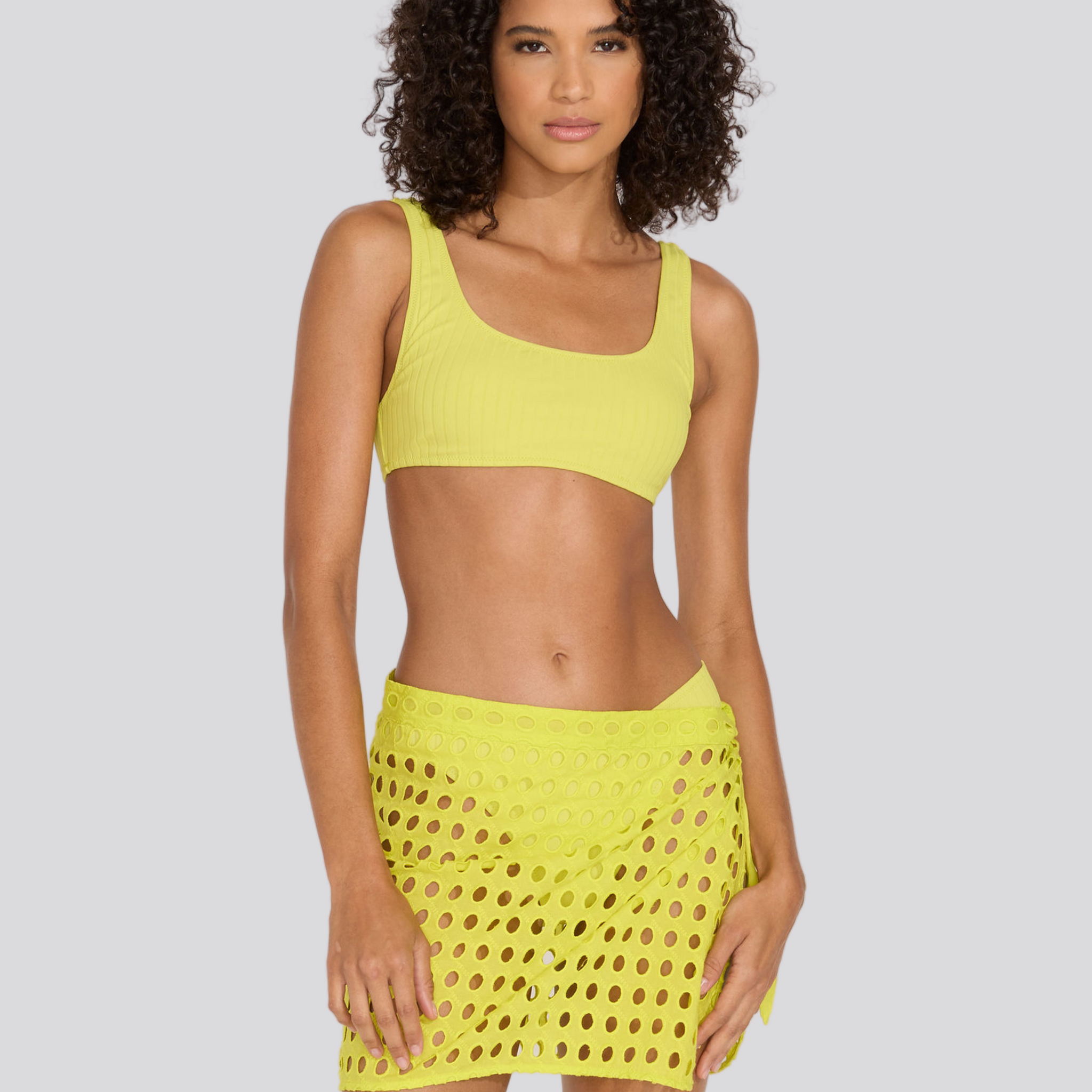 The Eyelet Mini Wrap Pareo - Solid & Striped