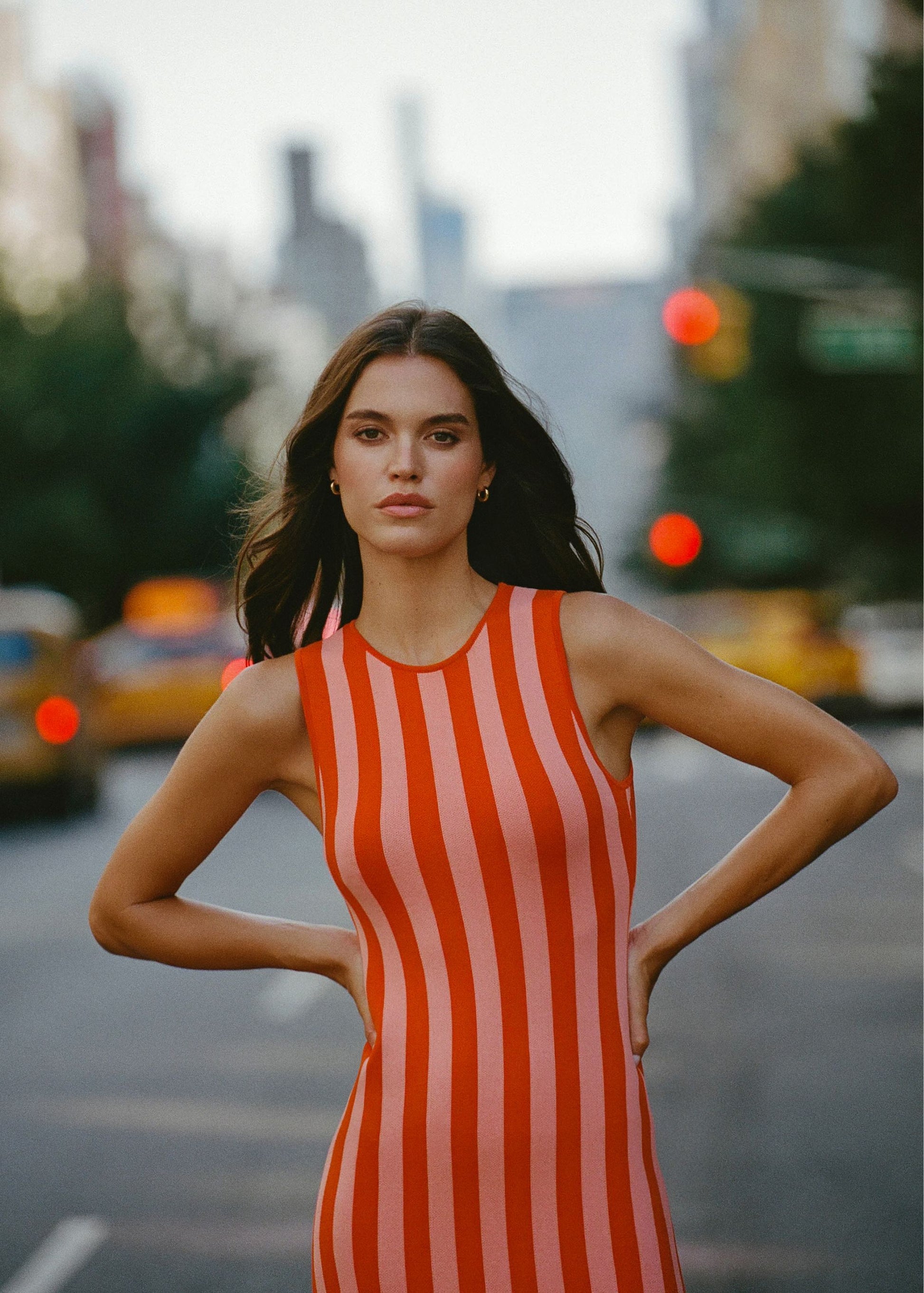 Petra Dress Peachykeen / Rust - Solid & Striped