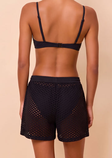 Nancy Short Baby Eyelet Noir