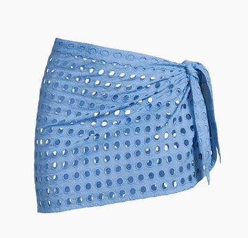 Eyelet Mini Wrap Pareo Cornflower Blue