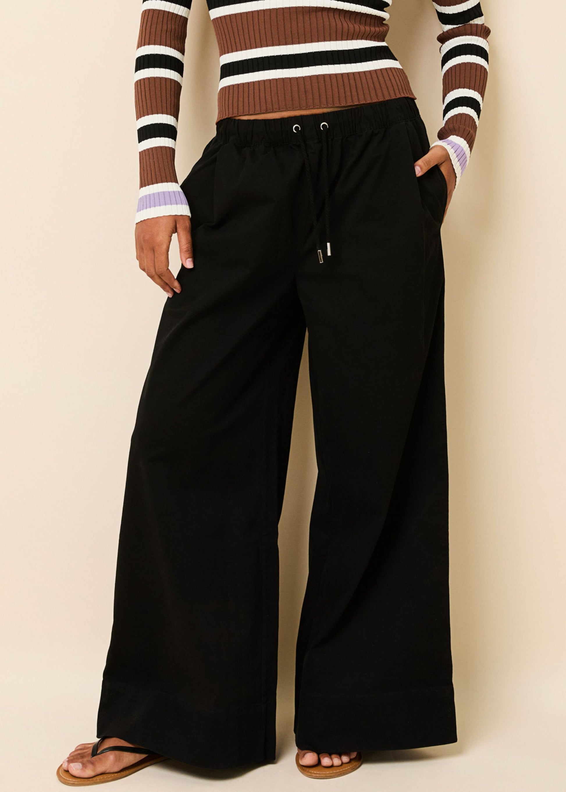 Flynn Pant Noir - Solid & Striped