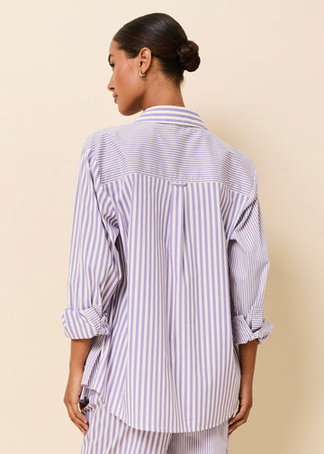 Avril Button Down Ultra Violet Stripe