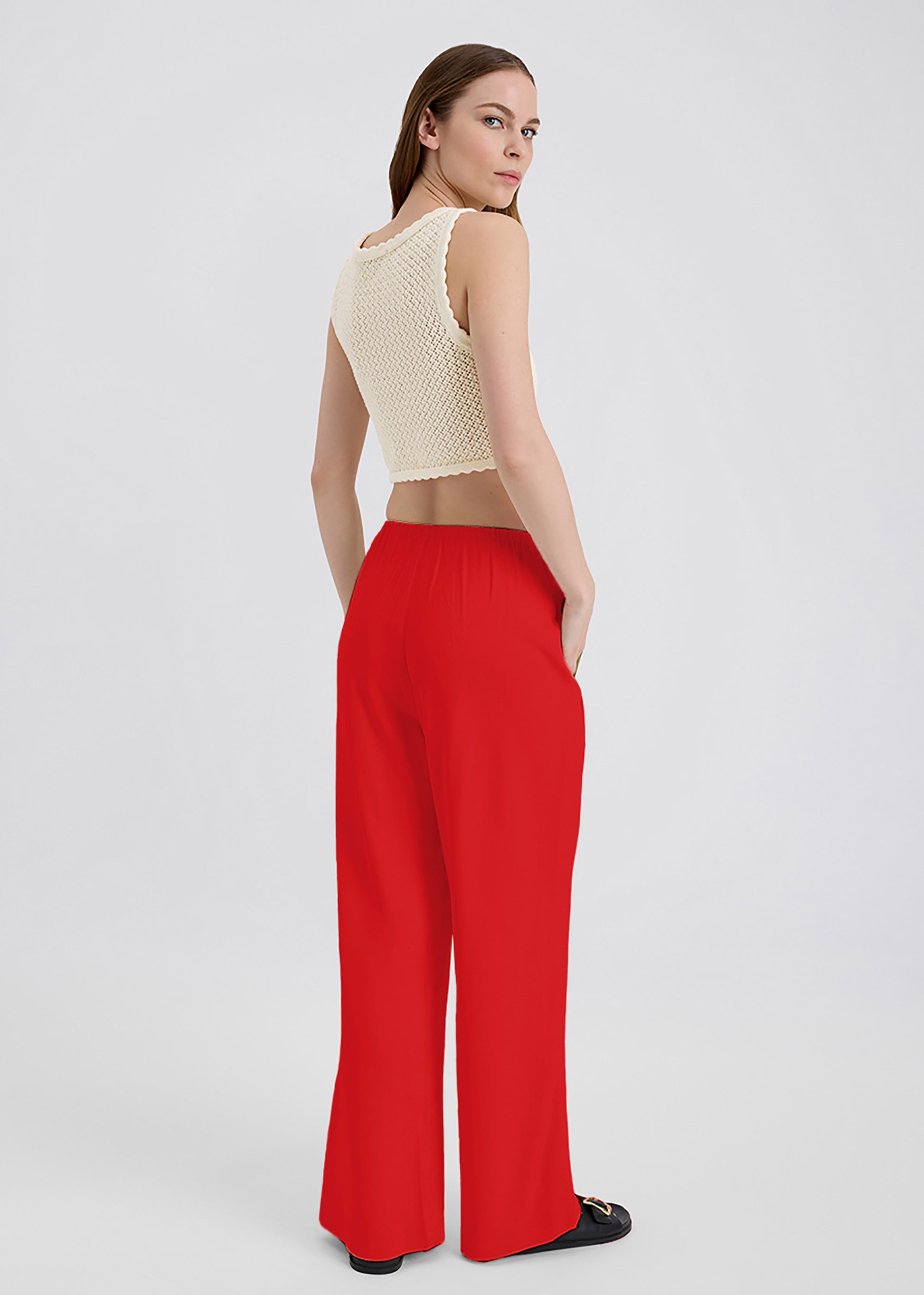 Monaco Pant Apple Red - Solid & Striped