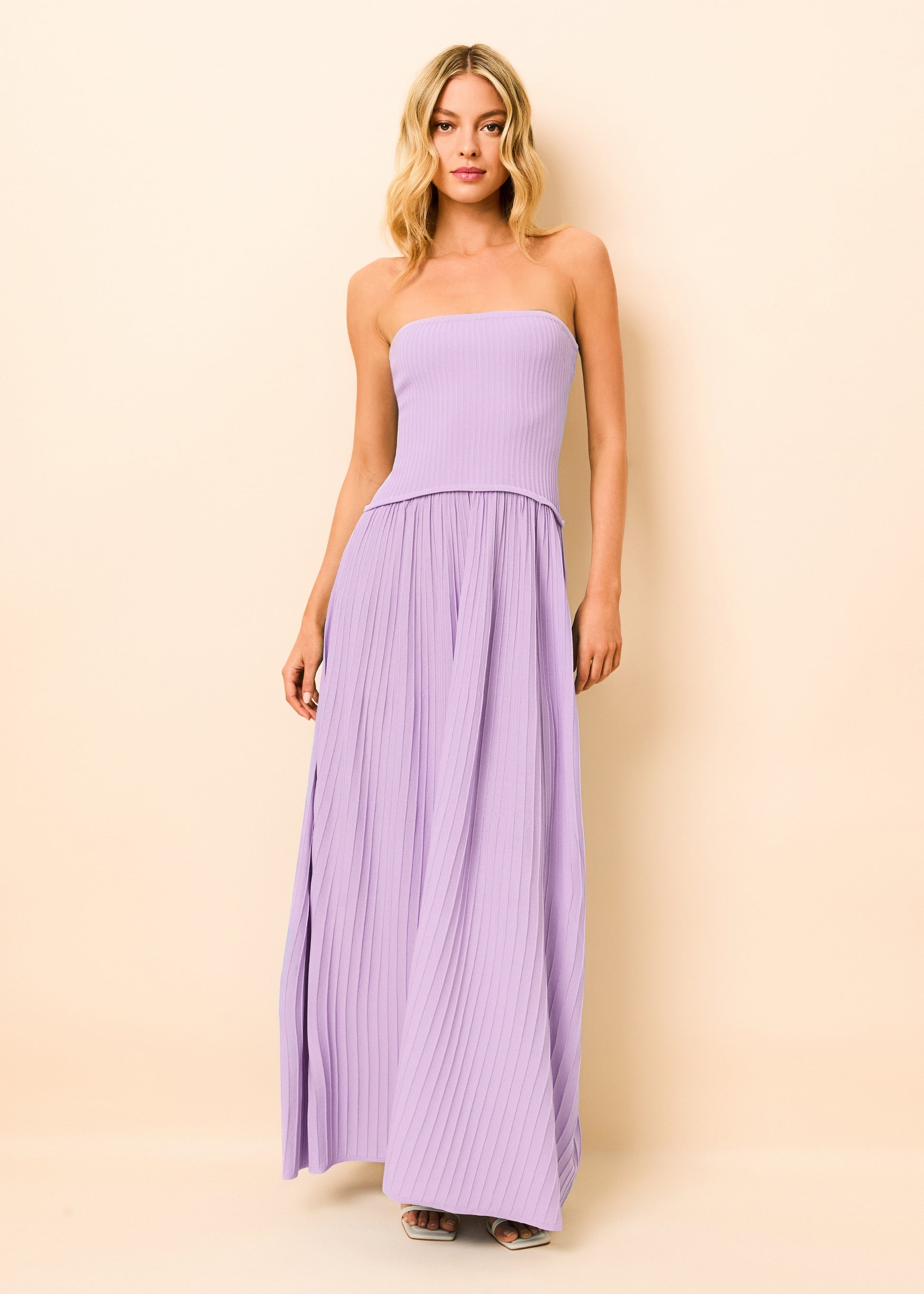 Strapless Soglio Dress Ribbed Lavender