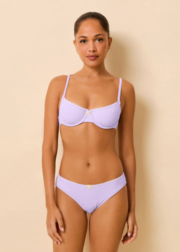 Daphne Ribbed Bikini Bottom Lavender