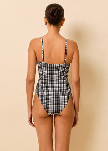 Taylor One Piece Puckered Plaid Noir