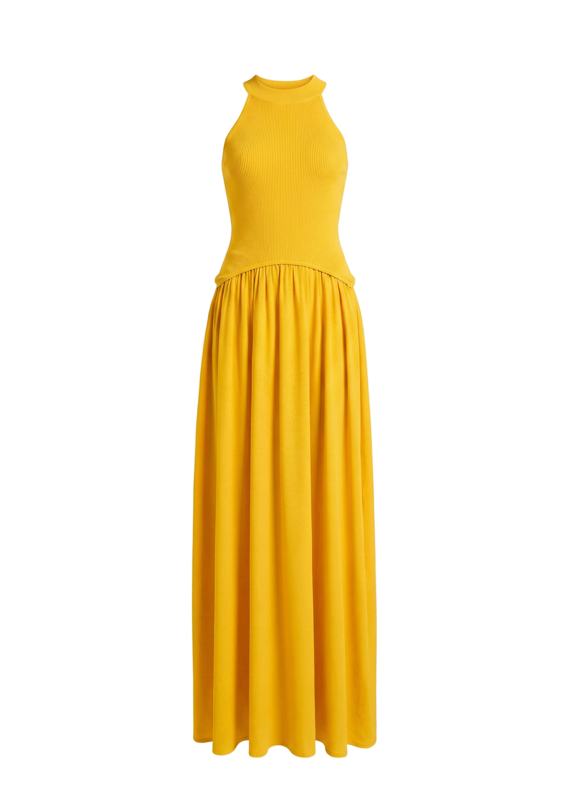 Yellow dress on a white background