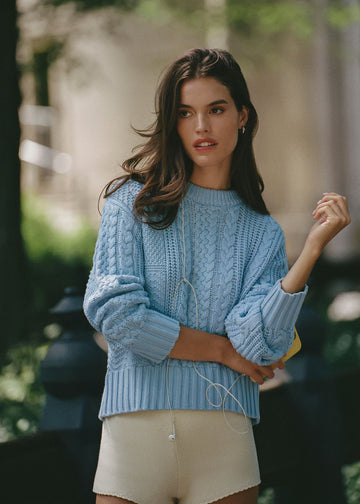 Cora Sweater Open Water - Solid & Striped