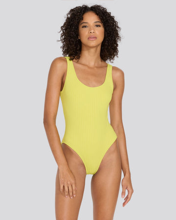 Anne-Marie Ribbed One Piece Chartreuse