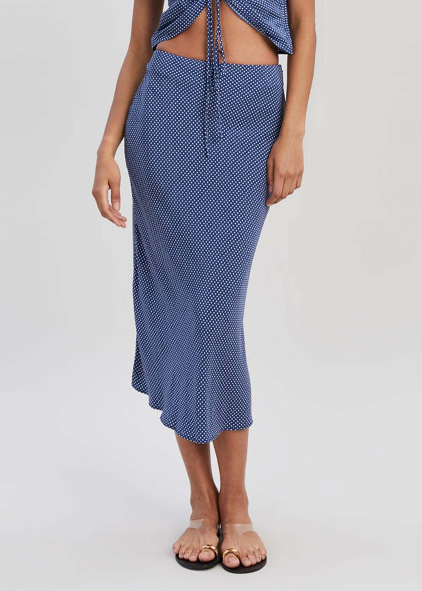Brielle Skirt Midnight Blue Polka Dot