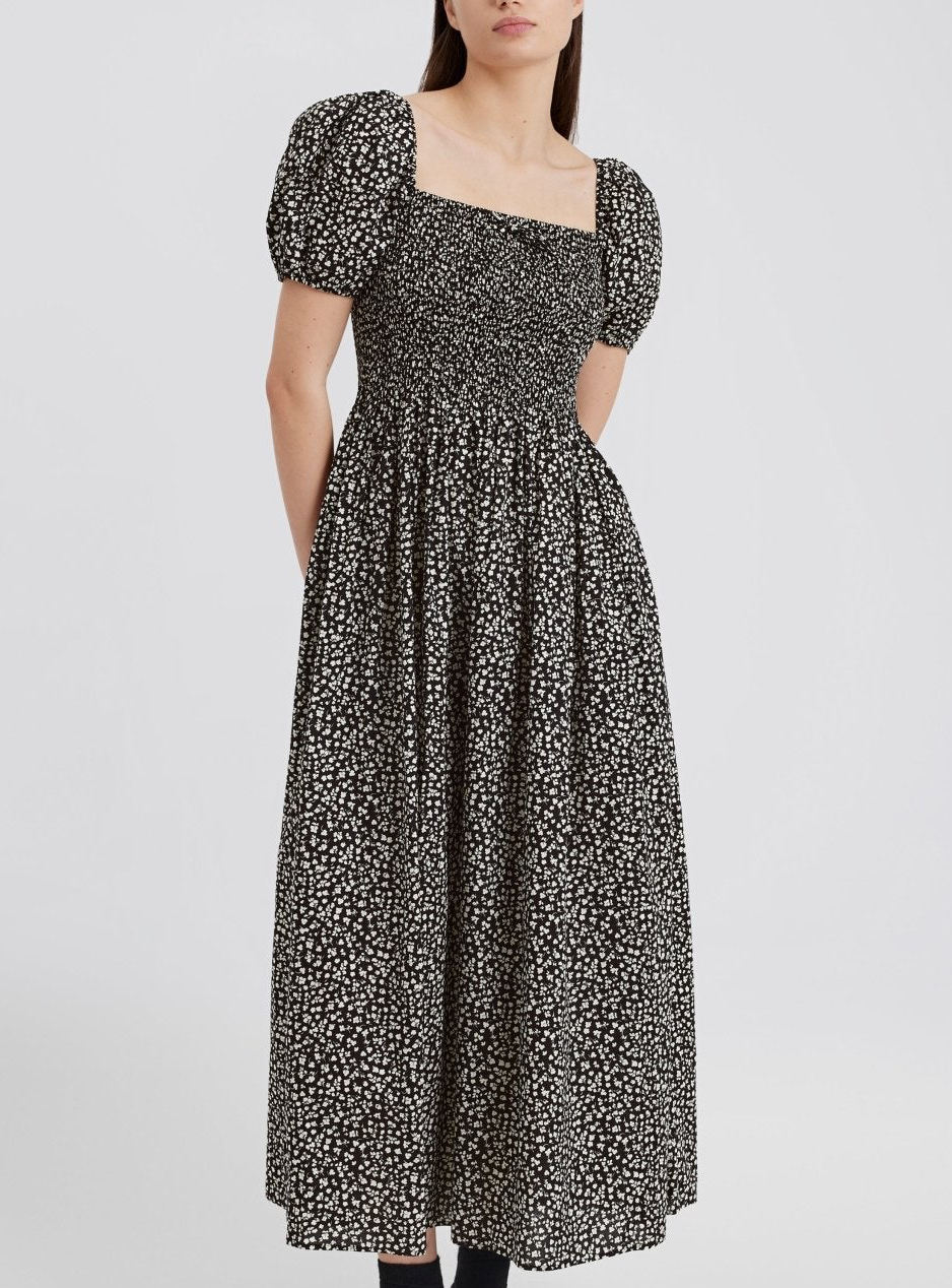Corrina Dress Ditsy Floral Noir