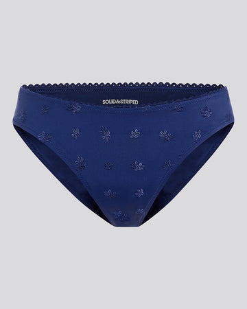 Daphne Embroidered Bikini Bottom French Navy