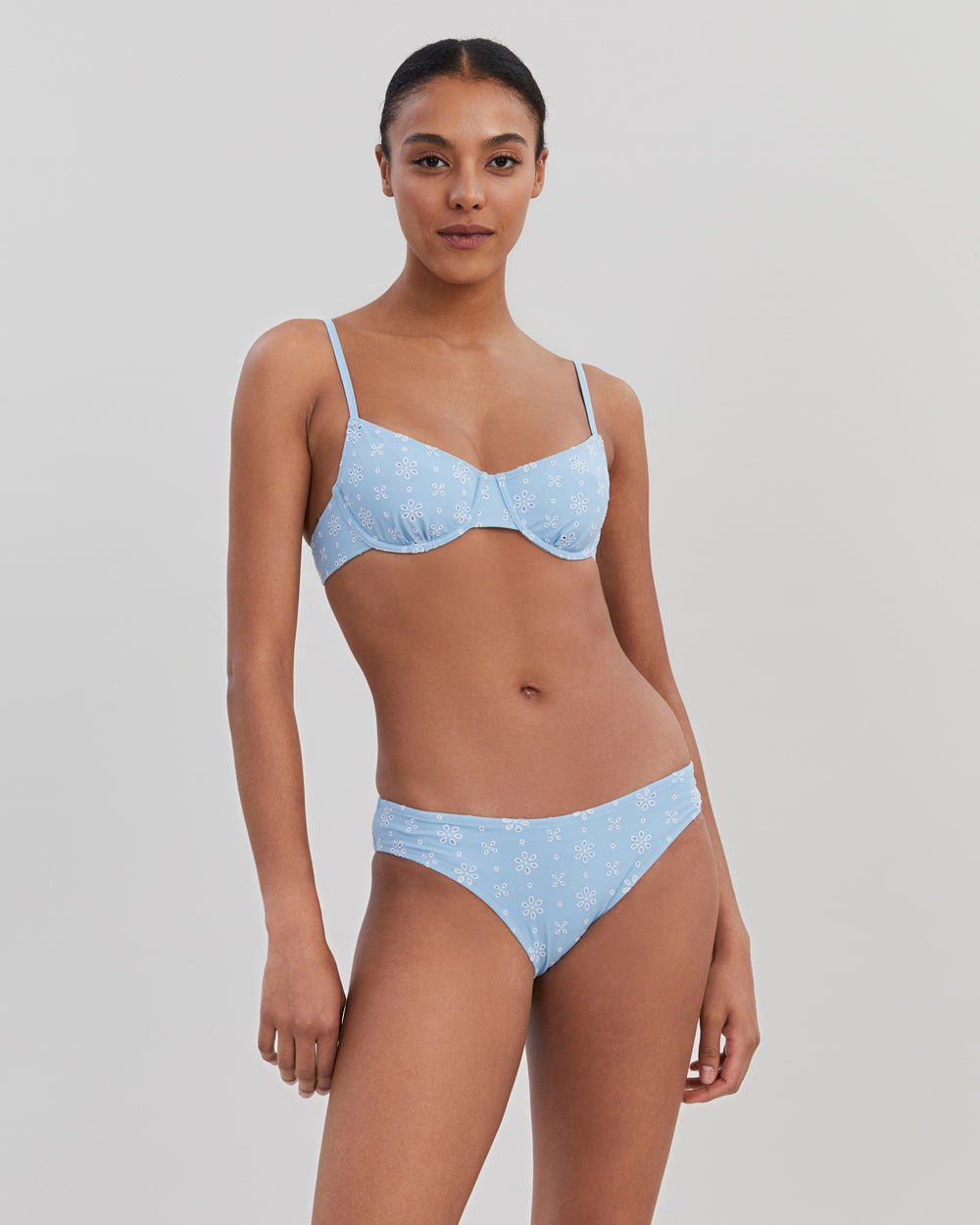 The Daphne Eyelet Bikini Bottom - Solid & Striped