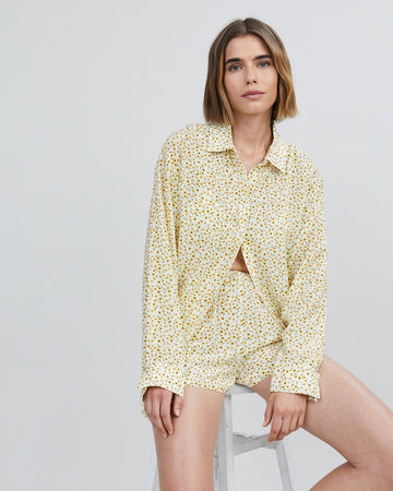 Delmore Button Down Shirt Sunflower Print