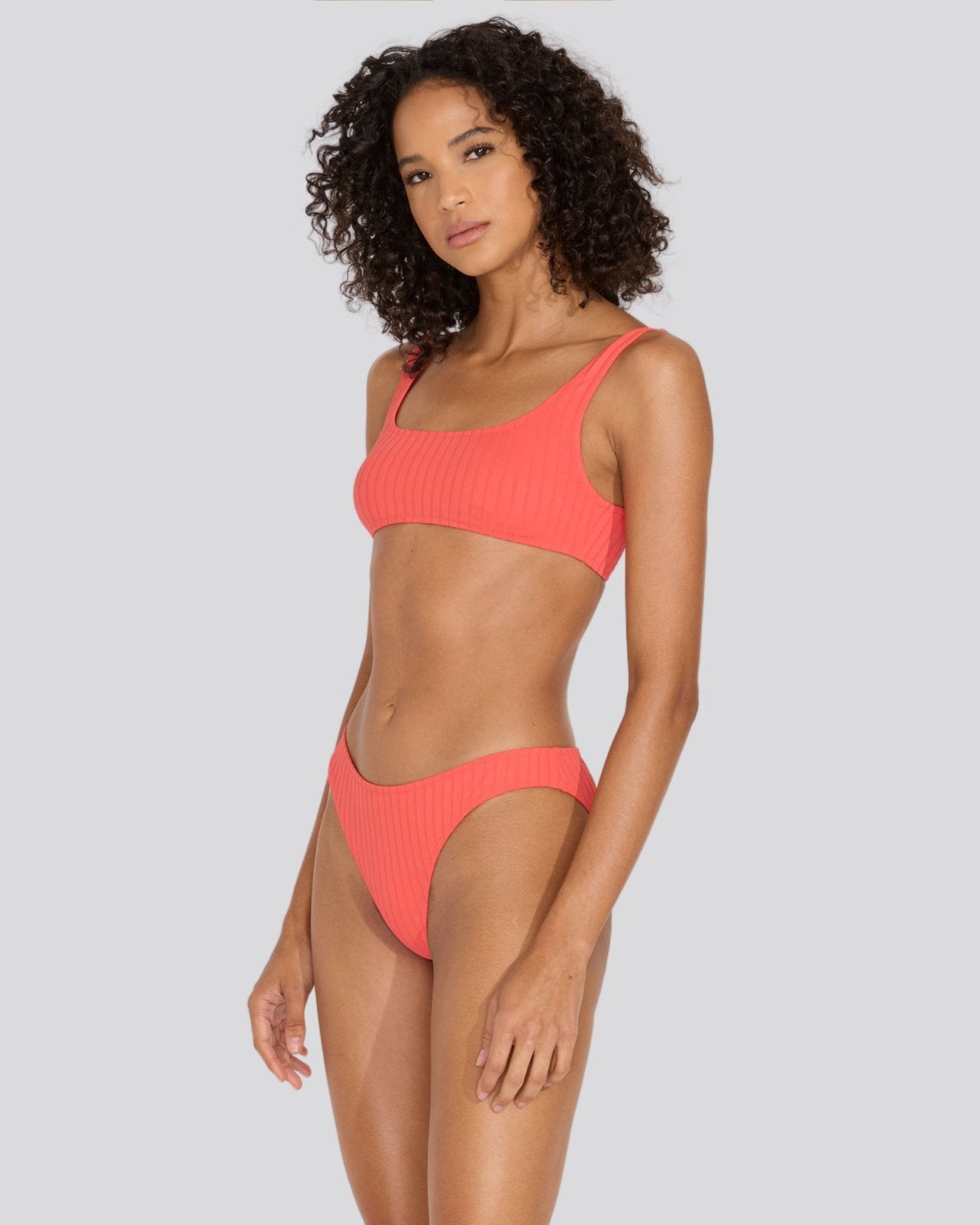The Elle Ribbed Bikini Bottom - Solid & Striped