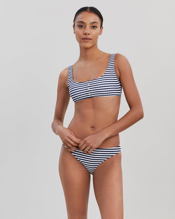 The Elle Ribbed Button Bikini Top - Solid & Striped