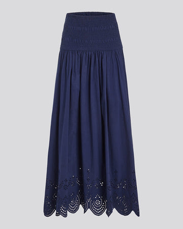 Eyelet Zaria Skirt French Navy