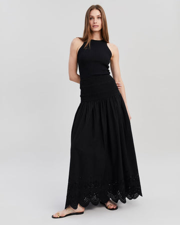 Eyelet Zaria Skirt Noir