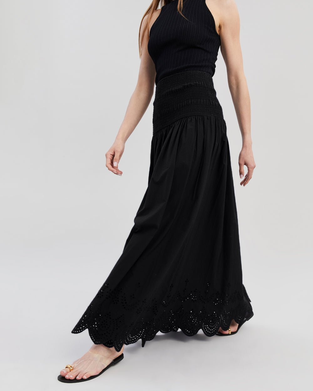 The Eyelet Zaria Skirt - Solid & Striped