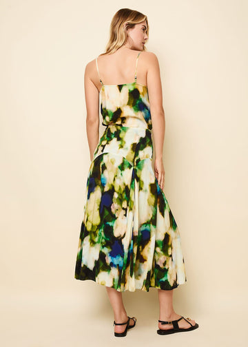 Gray Skirt Blurred Floral