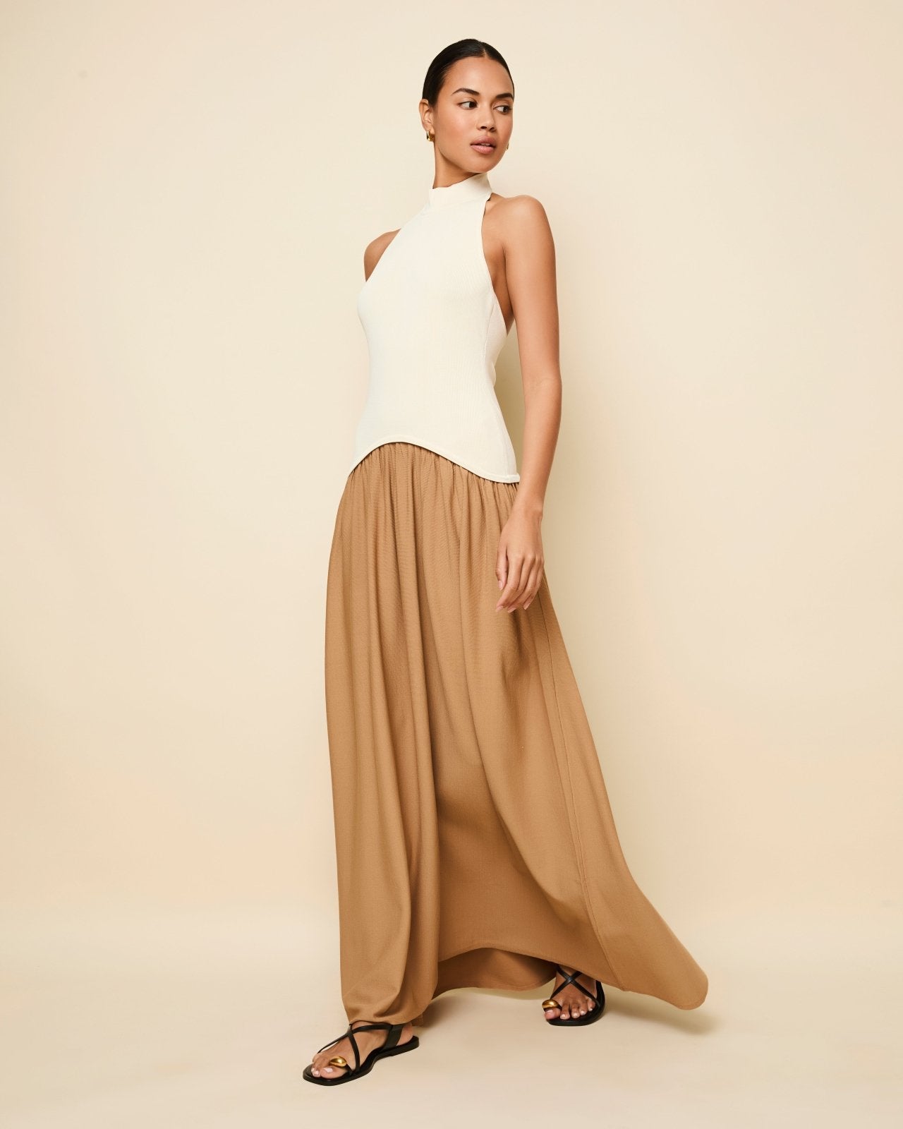 Halter Soglio Dress Ecru