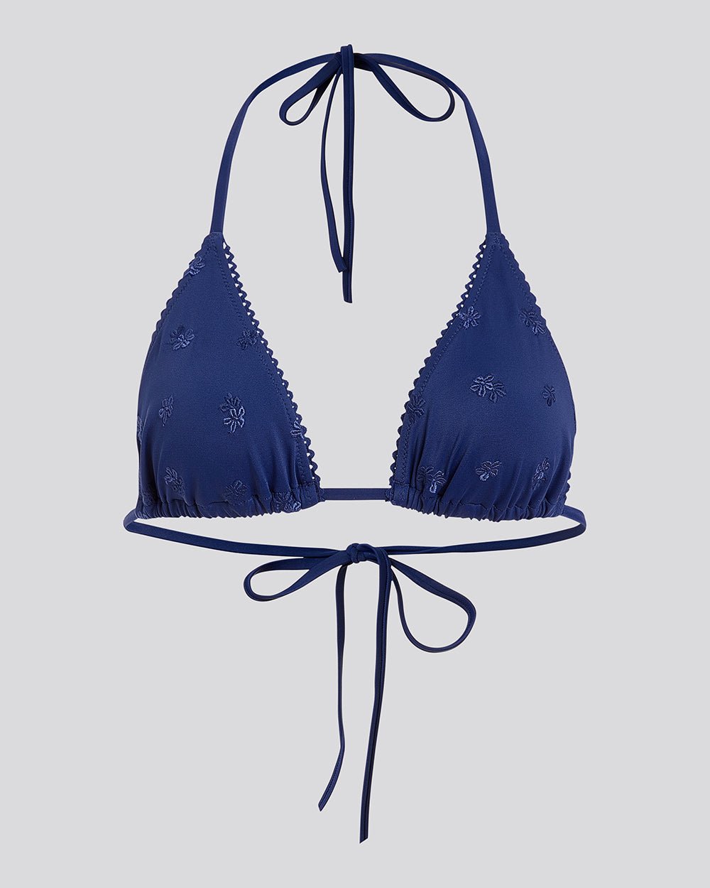 The Iris Embroidered Bikini Top - Solid & Striped