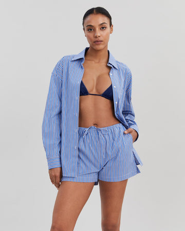 Jancy Button Down Shirt French Navy Stripe
