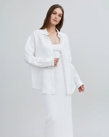 The Jancy Linen Button Down Shirt - Solid & Striped