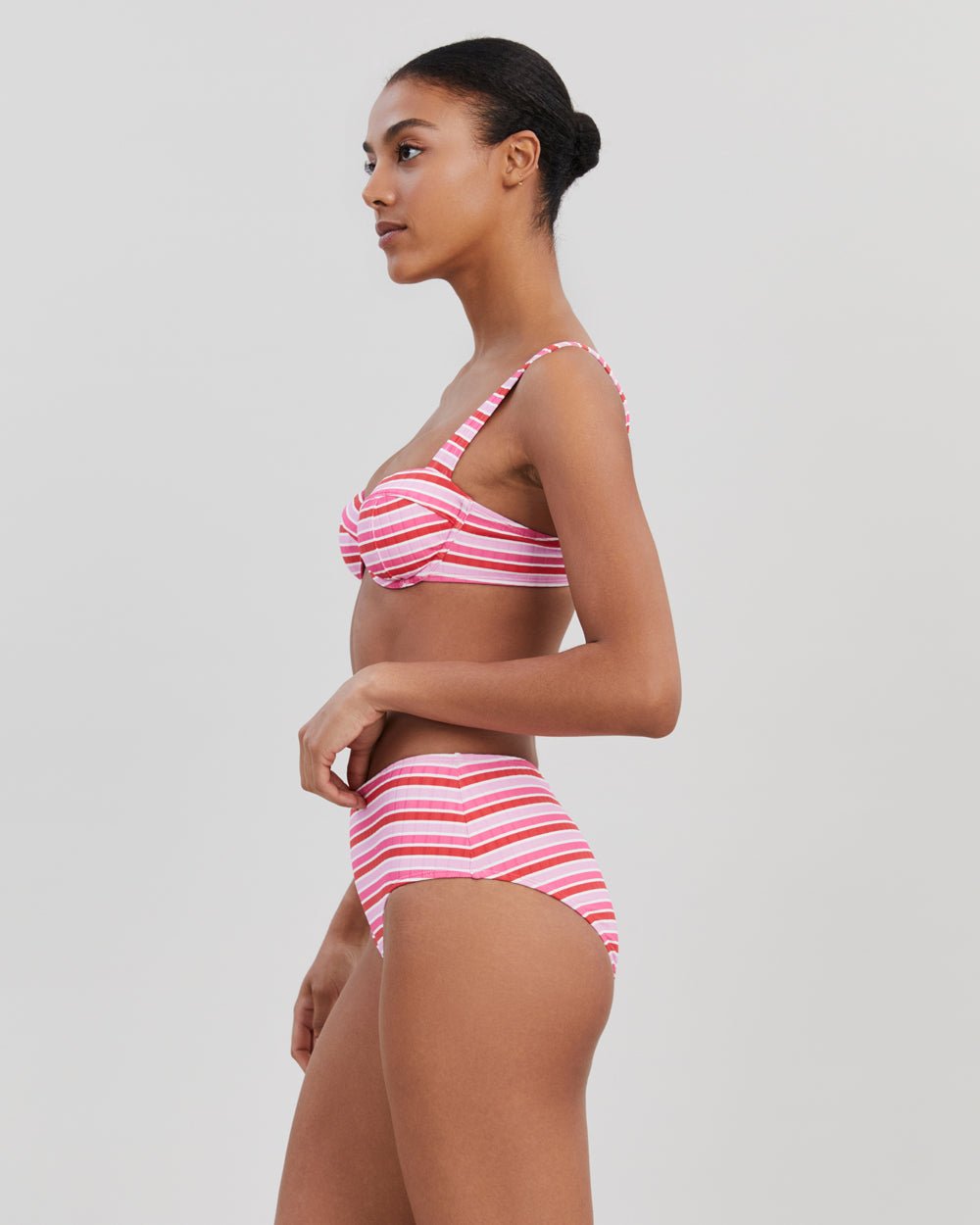 The Lilo Ribbed Bikini Bottom - Solid & Striped