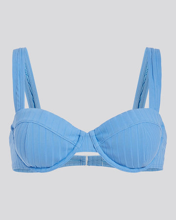 Lilo Ribbed Bikini Top Marina Blue