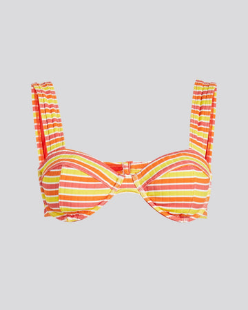 Lilo Ribbed Bikini Top Sorbet Stripe