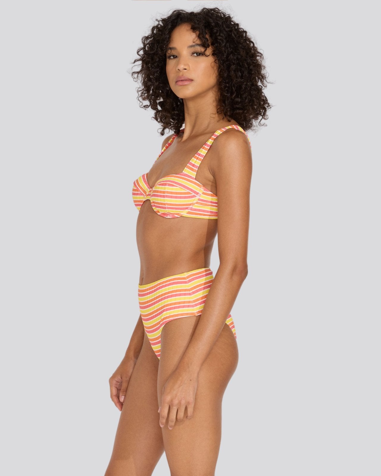 The Lilo Ribbed Bikini Top - Solid & Striped