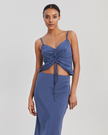 Lucia Tank Midnight Blue Polka Dot