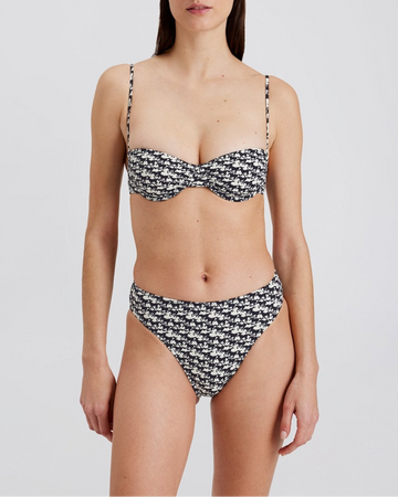 Miranda Bikini Bottom Horse Print Noir