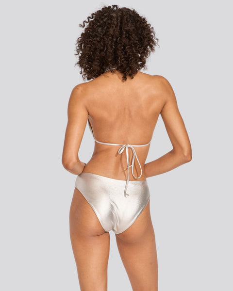 The Nani Bikini Bottom in Silver | Solid & Striped