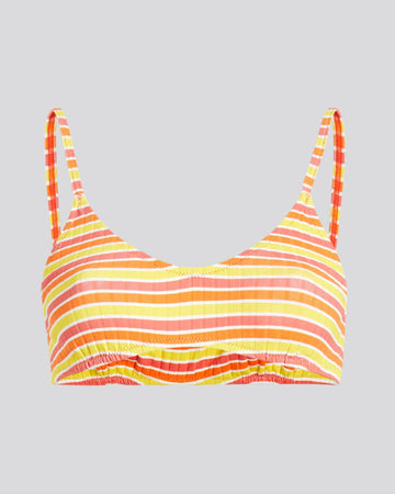 Rachel Ribbed Bikini Top Sorbet Stripe