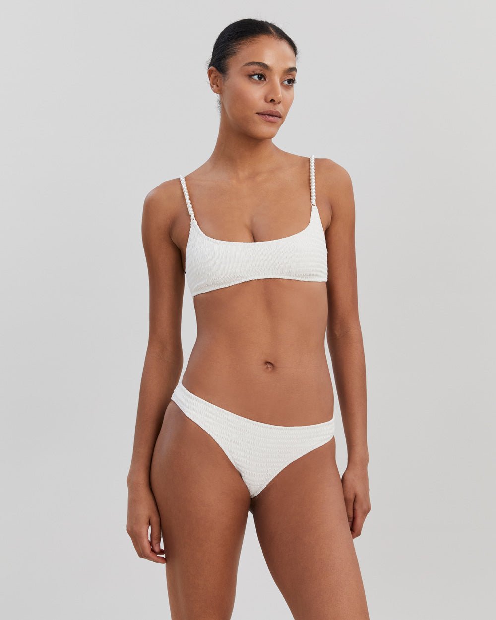 The Rachel Smocked Bikini Bottom - Solid & Striped