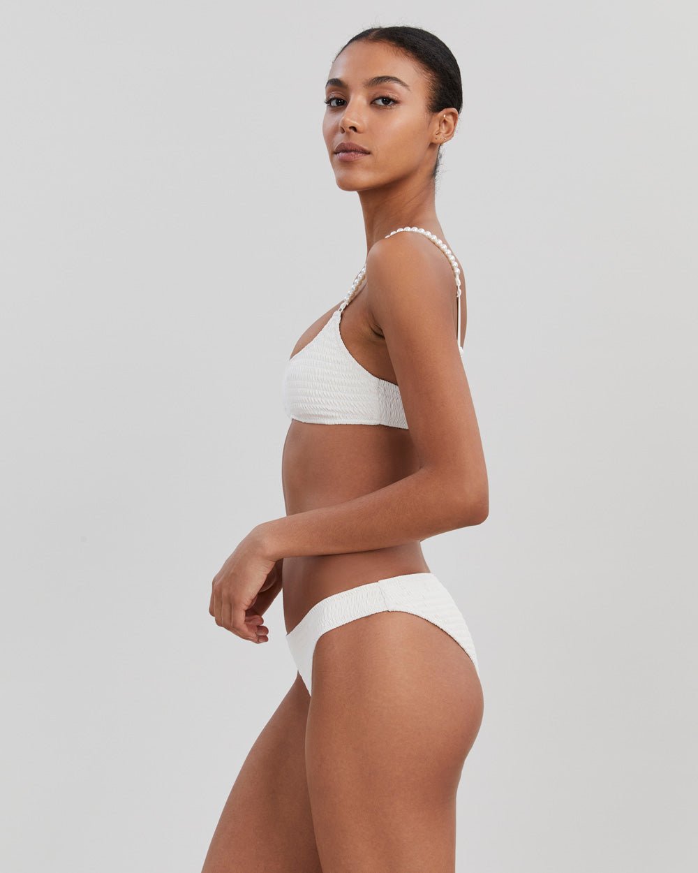 The Rachel Smocked Bikini Bottom - Solid & Striped