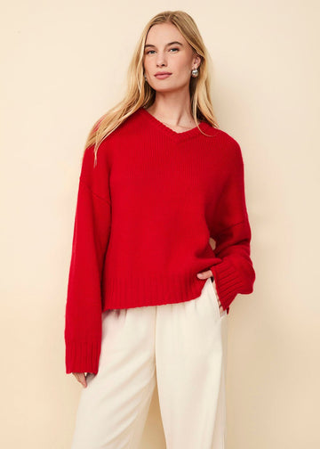 Reva Chunky Cashmere Sweater Apple Red