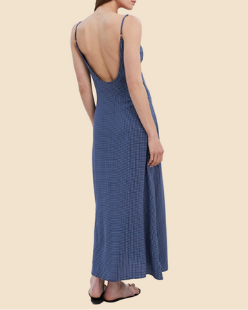 Rosetta Dress Midnight Blue Polka Dot