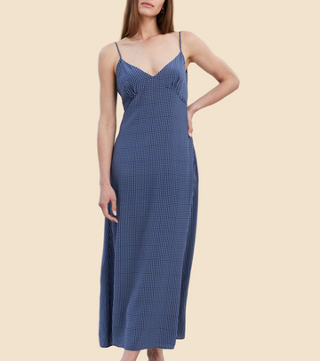 Rosetta Dress Midnight Blue Polka Dot